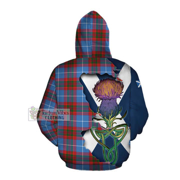 Trotter Tartan Family Crest Cotton Hoodie Scottish Thistle Celtic Inspired Pullover Hoodie - Tartan Vibes Clothing