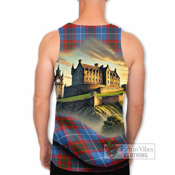 Trotter Tartan Family Crest Men's Tank Top with Scottish Ancient Castle Style - Tartan Vibes Clothing
