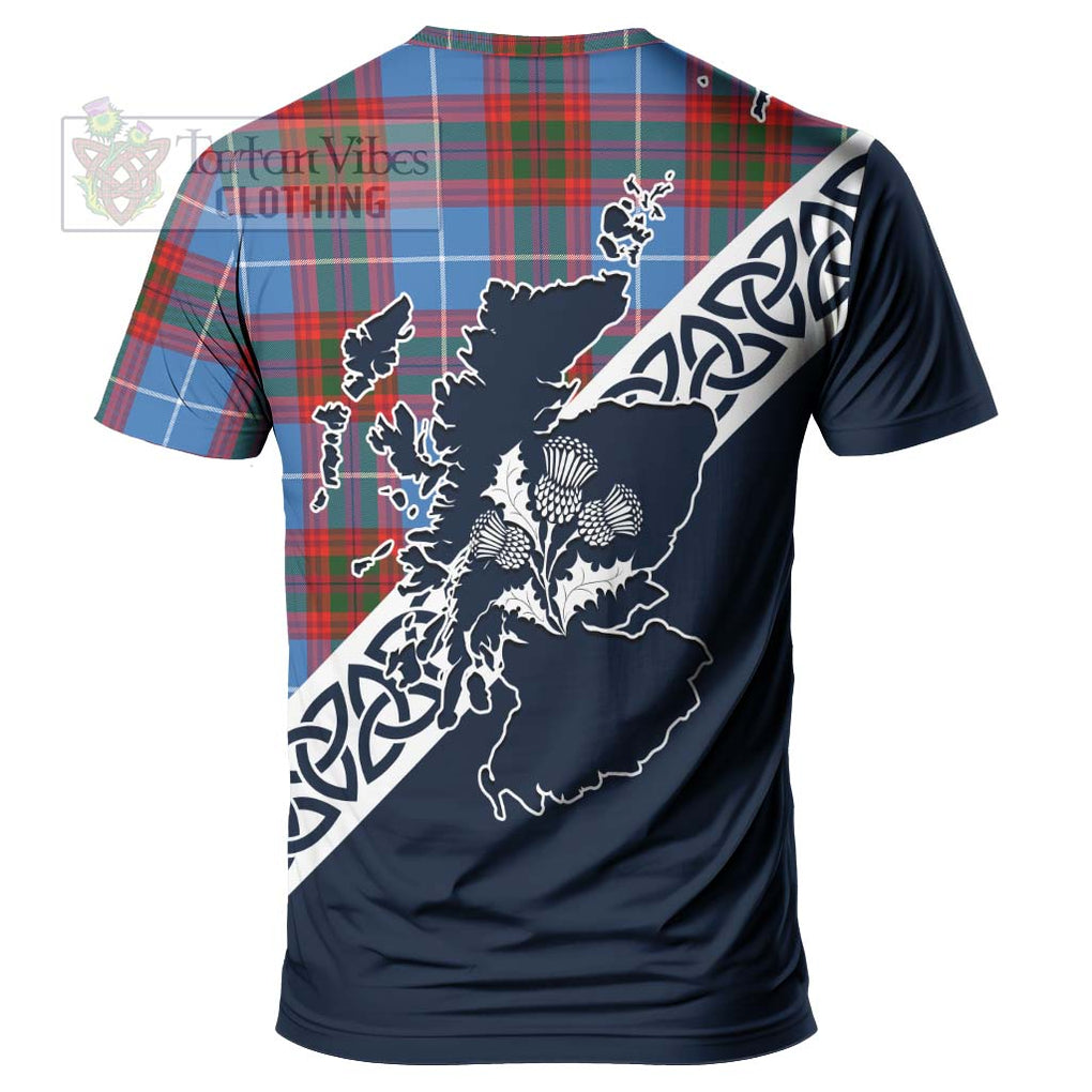 Trotter Tartan T-Shirt Featuring Thistle and Scotland Map