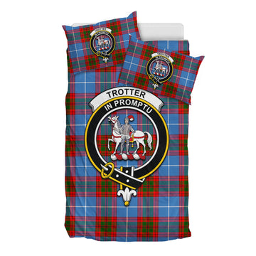 Trotter Tartan Bedding Set with Family Crest