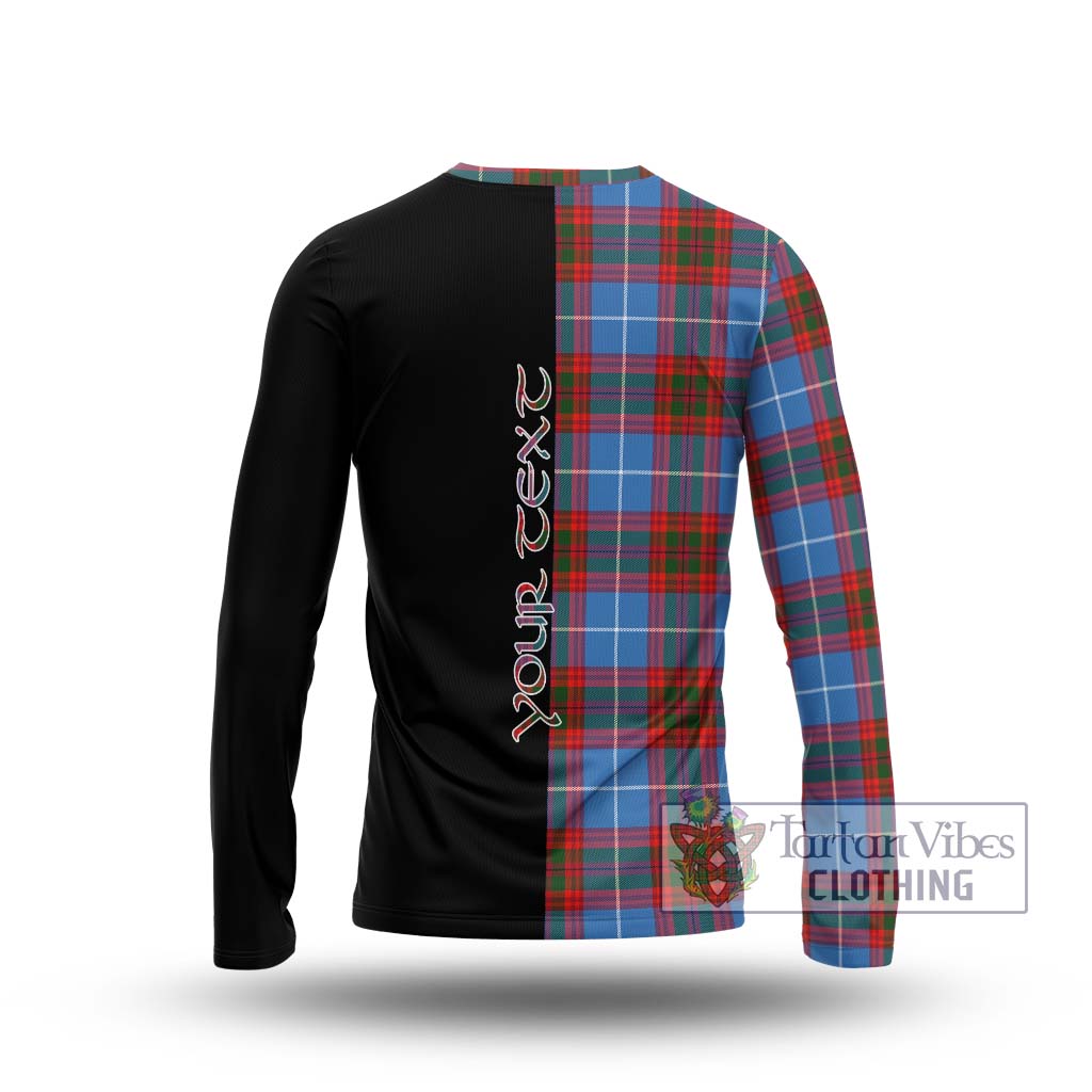 Tartan Vibes Clothing Trotter Tartan Long Sleeve T-Shirt with Family Crest and Half Of Me Style