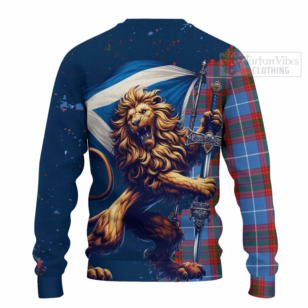 Tartan Vibes Clothing Trotter Tartan Family Crest Knitted Sweater with Scottish Majestic Lion