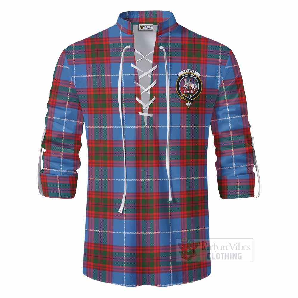 Tartan Vibes Clothing Trotter Tartan Ghillie Kilt Shirt with Family Crest DNA In Me Style