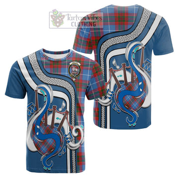 Trotter Tartan Cotton T-shirt with Epic Bagpipe Style