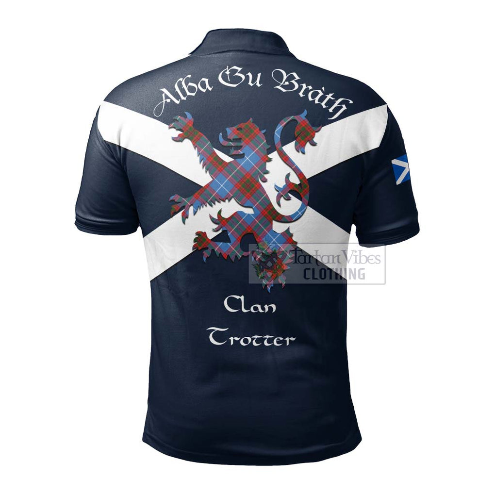 Tartan Vibes Clothing Trotter Tartan Lion Rampant Polo Shirt – Proudly Display Your Heritage with Alba Gu Brath and Clan Name