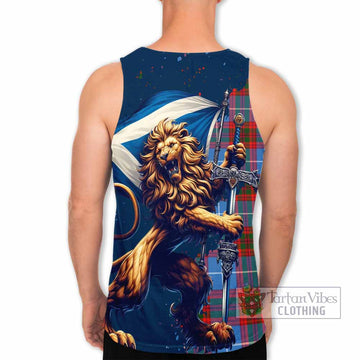 Trotter Tartan Family Crest Men's Tank Top with Scottish Majestic Lion