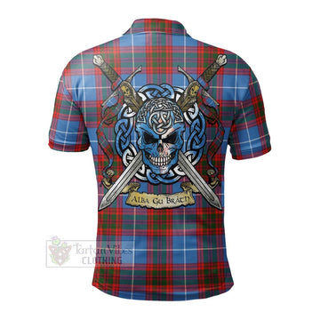 Trotter Tartan Polo Shirt with Family Crest Celtic Skull Style