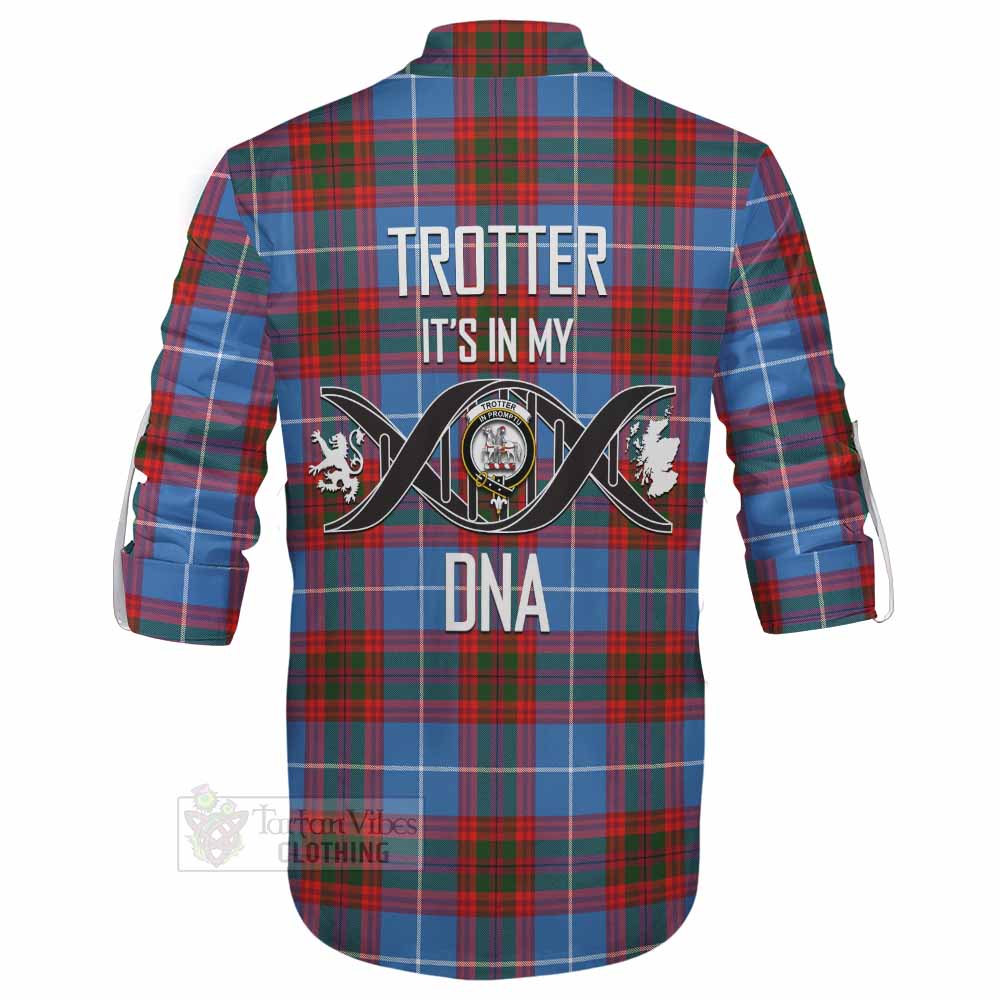 Tartan Vibes Clothing Trotter Tartan Ghillie Kilt Shirt with Family Crest DNA In Me Style