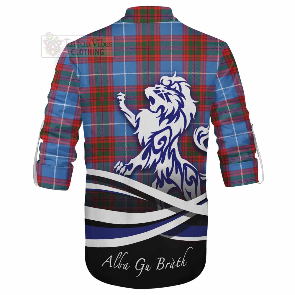 Tartan Vibes Clothing Trotter Tartan Ghillie Kilt Shirt with Alba Gu Brath Regal Lion Emblem