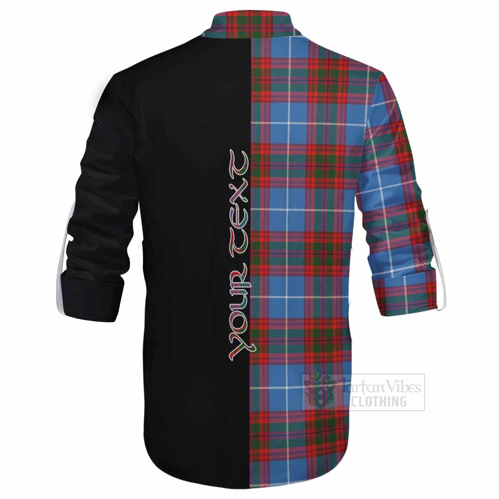 Tartan Vibes Clothing Trotter Tartan Ghillie Kilt Shirt with Family Crest and Half Of Me Style