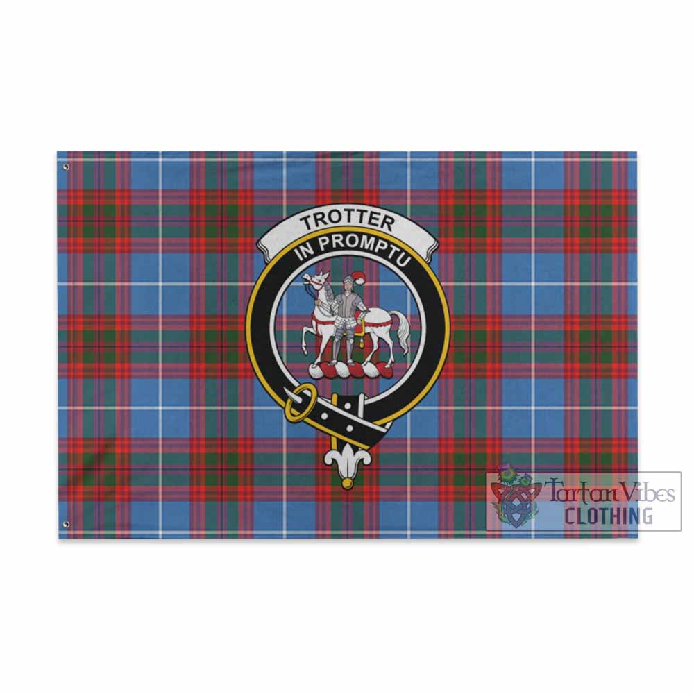 Tartan Vibes Clothing Trotter Tartan House Flag with Family Crest