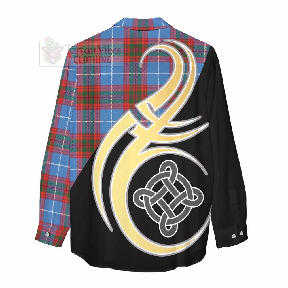 Tartan Vibes Clothing Trotter Tartan Women's Casual Shirt with Family Crest and Celtic Symbol Style