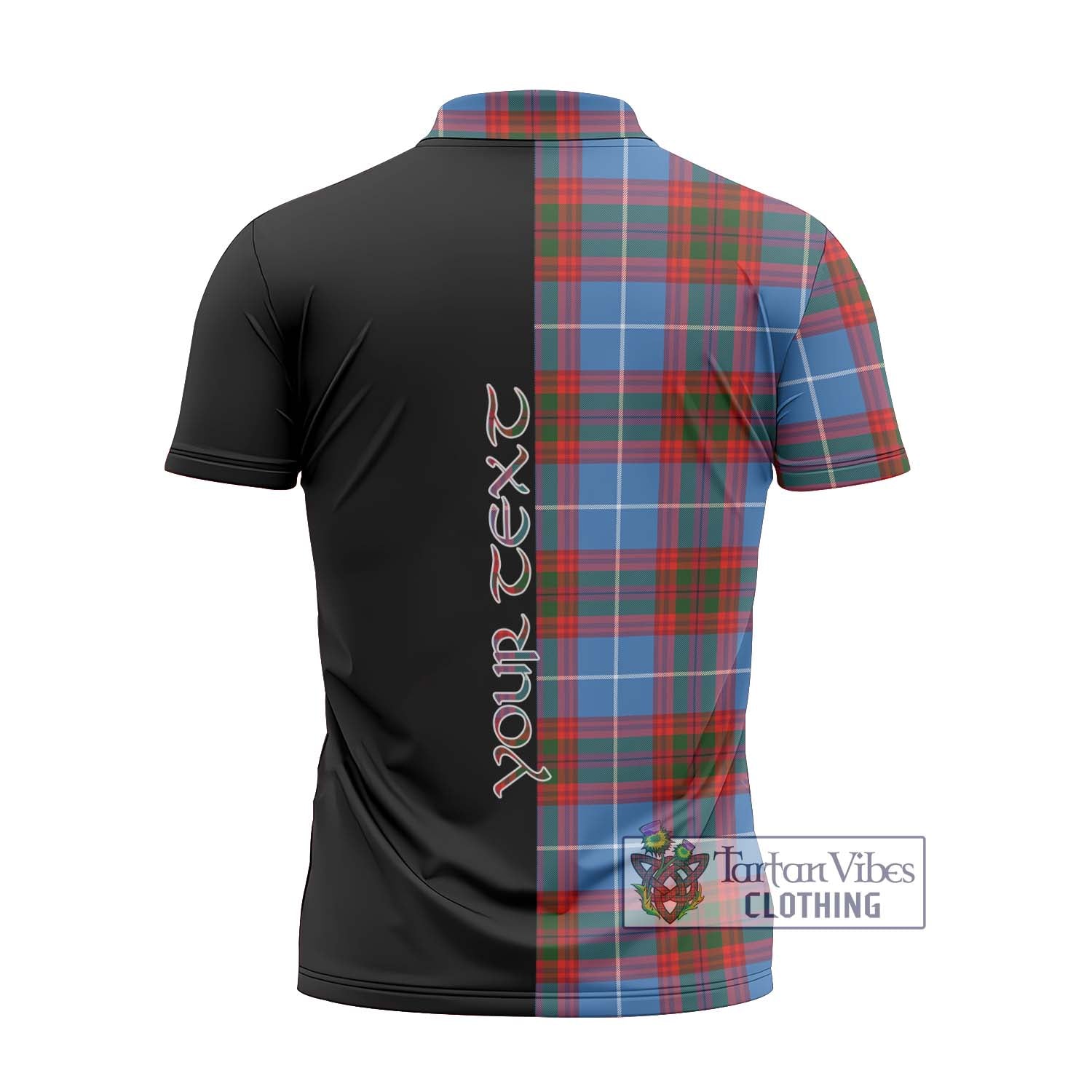 Tartan Vibes Clothing Trotter Tartan Zipper Polo Shirt with Family Crest and Half Of Me Style