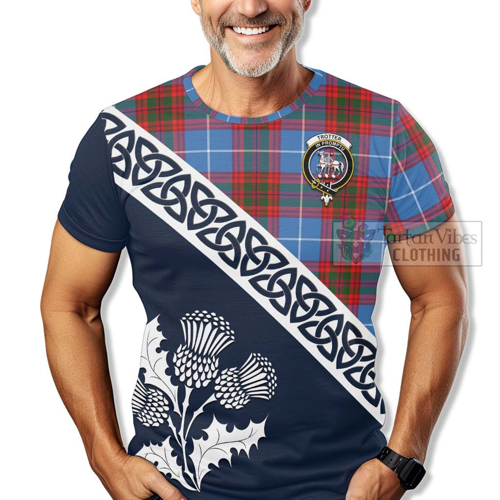 Trotter Tartan T-Shirt Featuring Thistle and Scotland Map