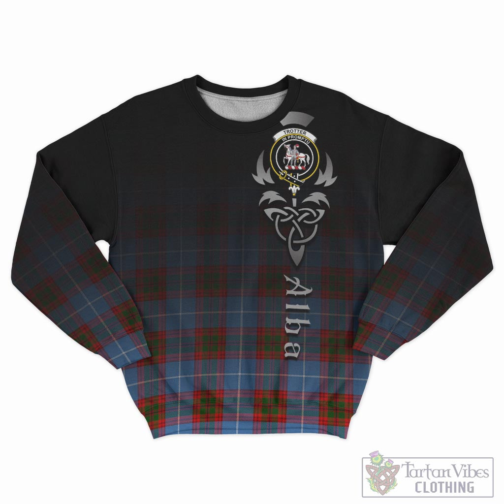 Tartan Vibes Clothing Trotter Tartan Sweatshirt Featuring Alba Gu Brath Family Crest Celtic Inspired