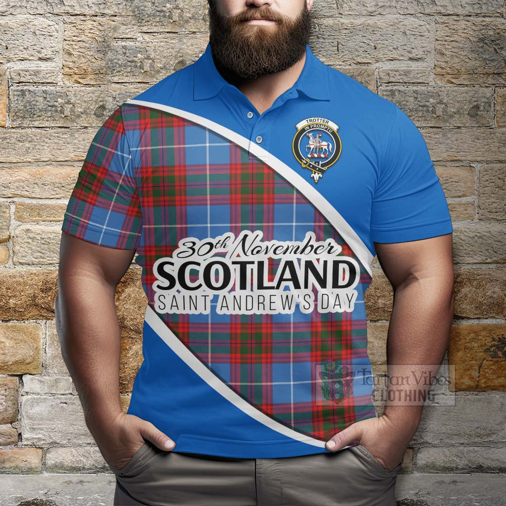 Tartan Vibes Clothing Trotter Family Crest Tartan Polo Shirt Celebrate Saint Andrew's Day in Style