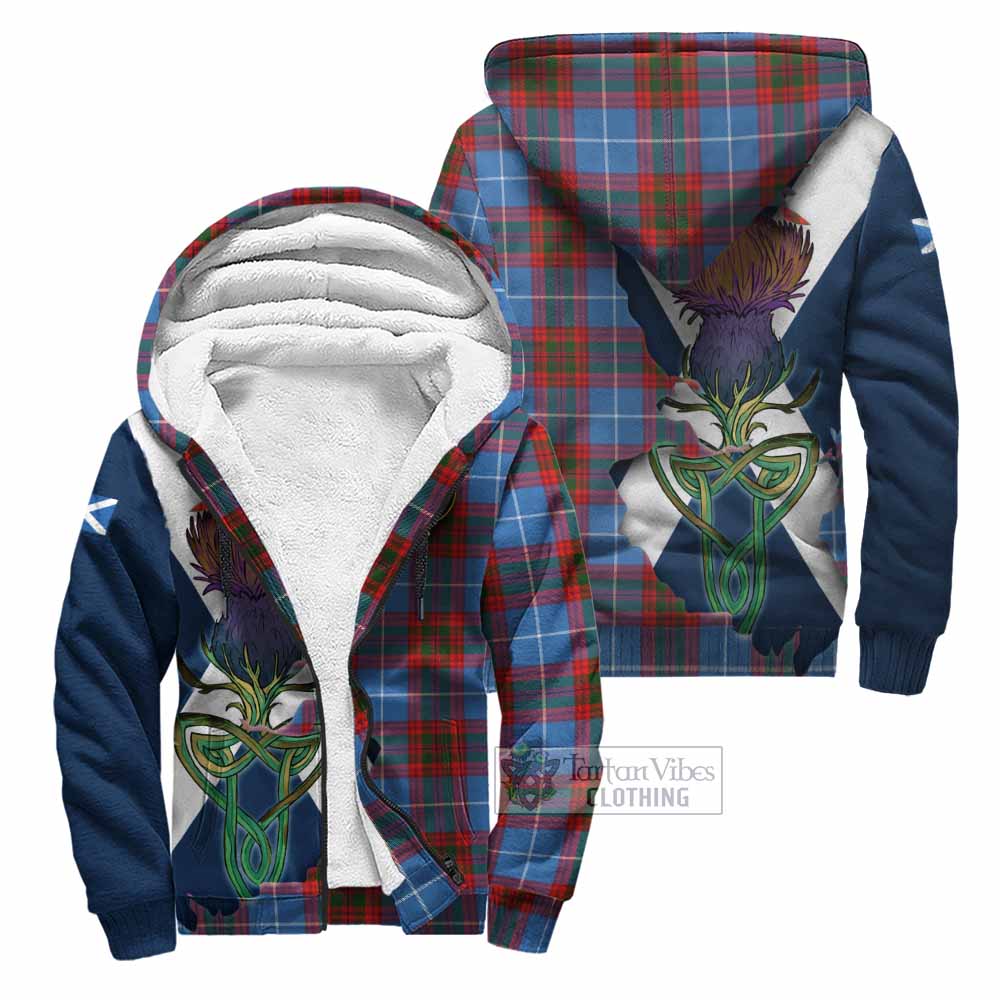 Trotter Tartan Family Crest Sherpa Hoodie Scottish Thistle Celtic Inspired Unisex - Tartan Vibes Clothing