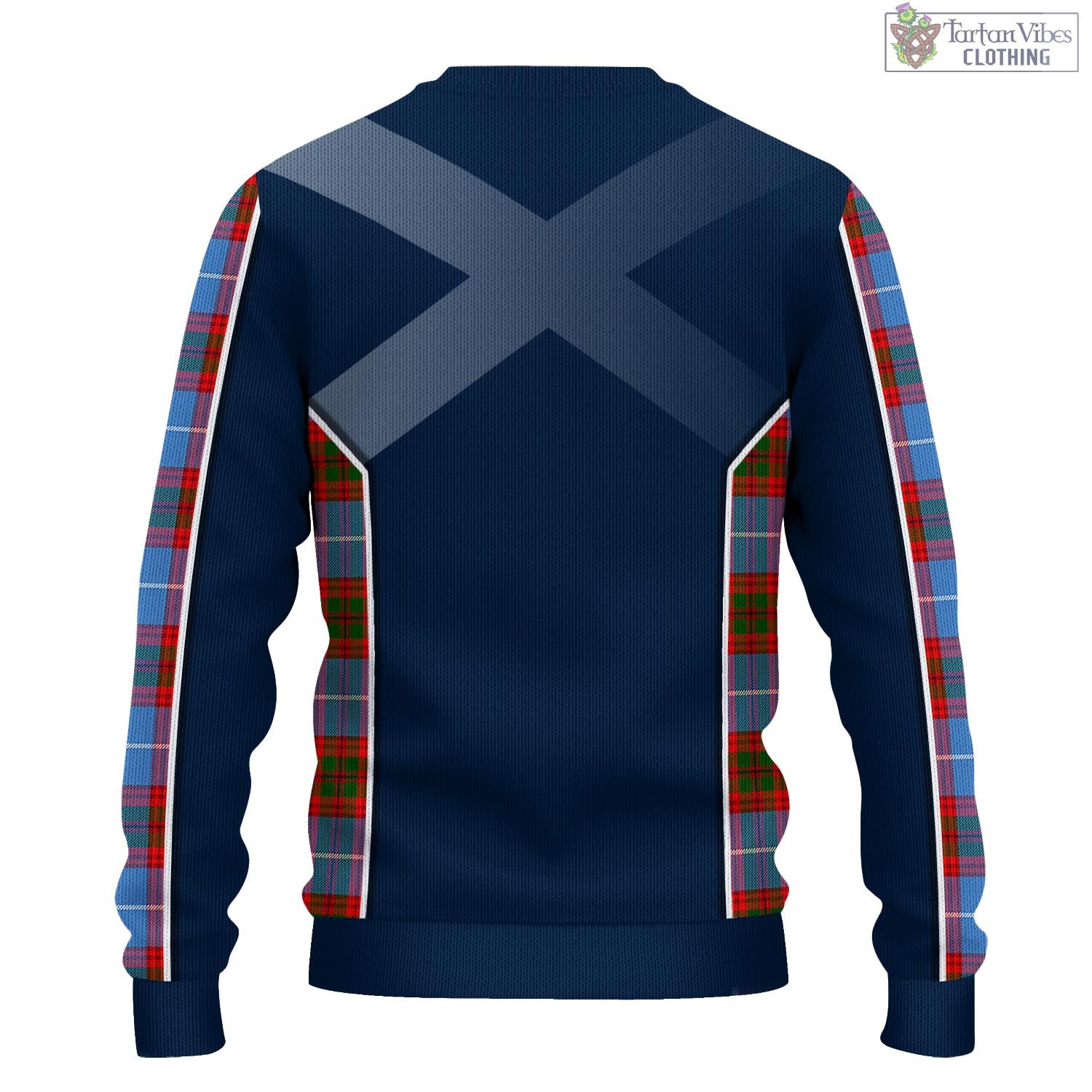 Tartan Vibes Clothing Trotter Tartan Knitted Sweatshirt with Family Crest and Scottish Thistle Vibes Sport Style