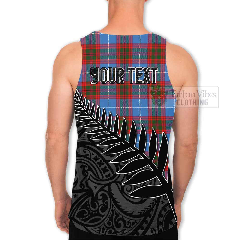 Tartan Vibes Clothing Trotter Crest Tartan Men's Tank Top with New Zealand Silver Fern Half Style