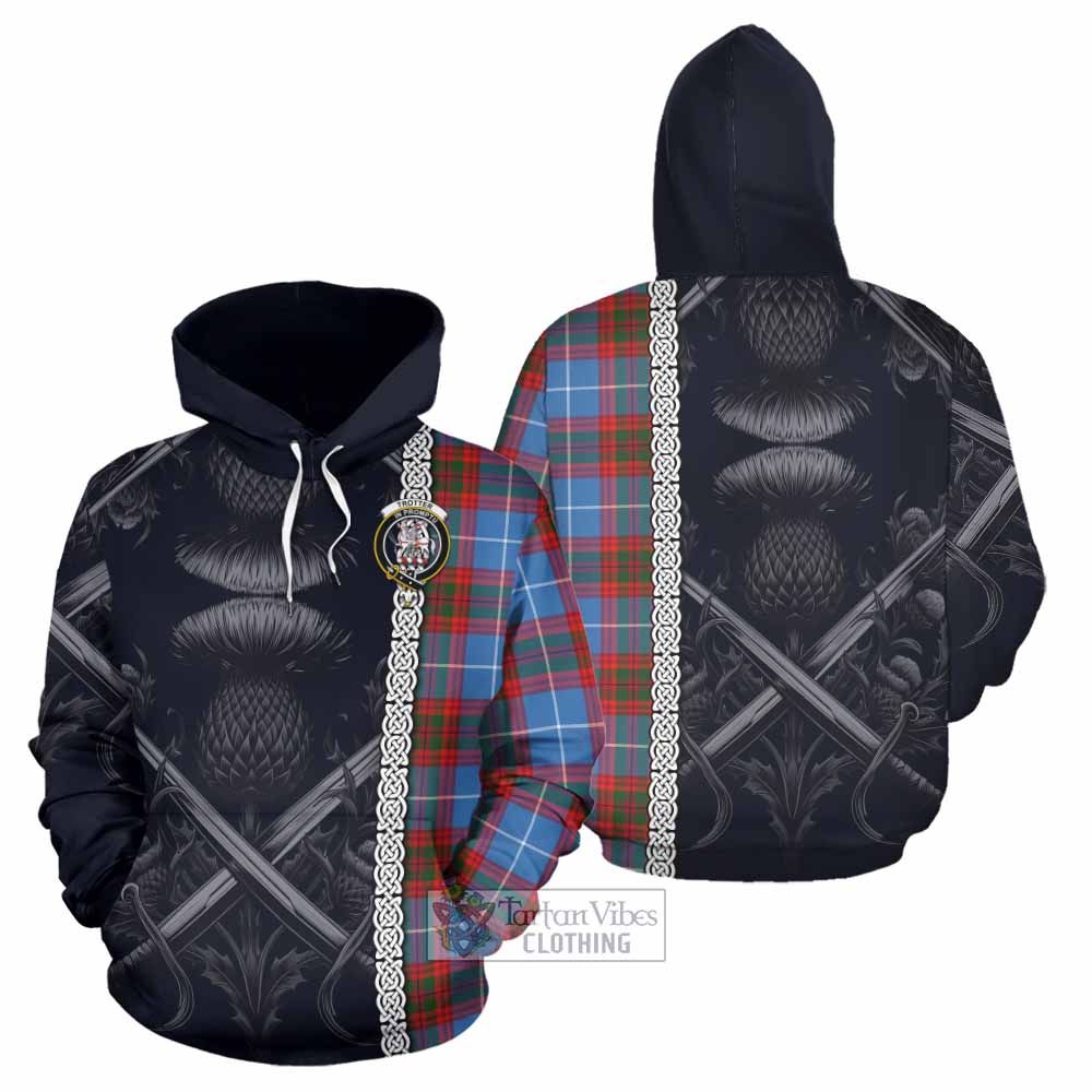 Tartan Vibes Clothing Trotter Tartan Hoodie with Family Crest Cross Sword Thistle Celtic Vibes