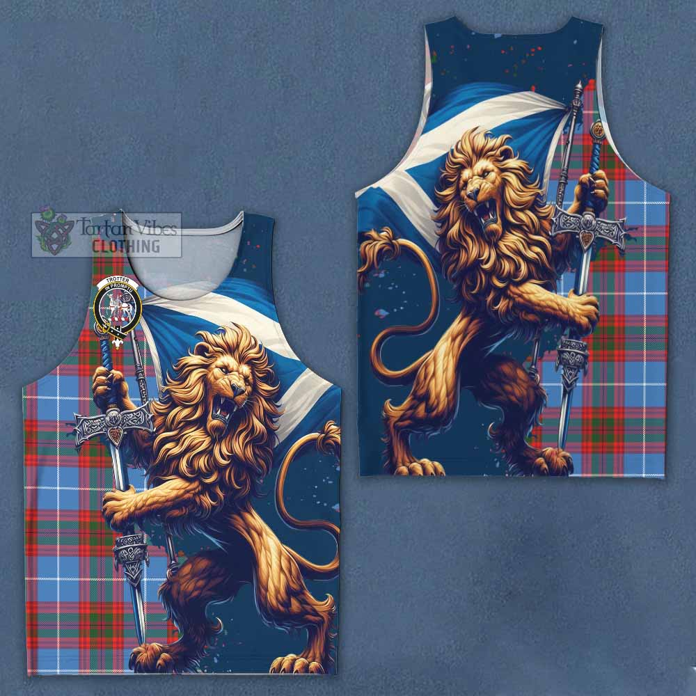 Tartan Vibes Clothing Trotter Tartan Family Crest Men's Tank Top with Scottish Majestic Lion