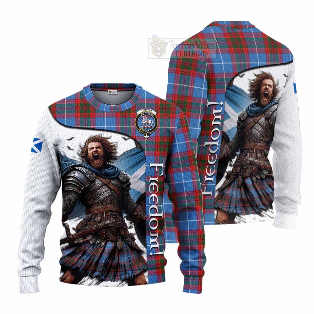 Tartan Vibes Clothing Trotter Crest Tartan Knitted Sweater Inspired by the Freedom of Scottish Warrior