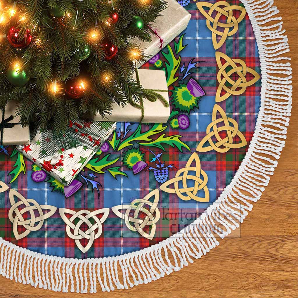 Tartan Vibes Clothing Trotter Tartan Christmas Tree Skirt with Thistle Celtic Knot Style