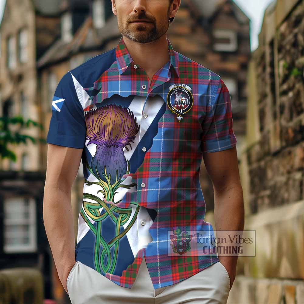 Trotter Tartan Family Crest Hawaiian Shirt Scottish Thistle Celtic Inspired - Tartan Vibes Clothing