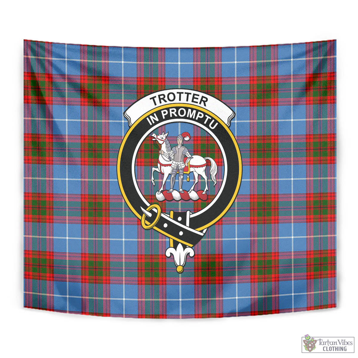 Tartan Vibes Clothing Trotter Tartan Tapestry Wall Hanging and Home Decor for Room with Family Crest