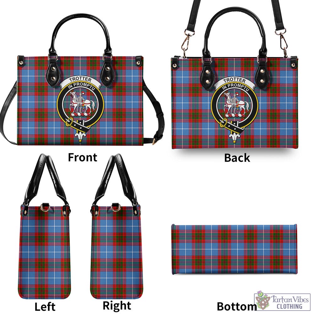 Tartan Vibes Clothing Trotter Tartan Luxury Leather Handbags with Family Crest