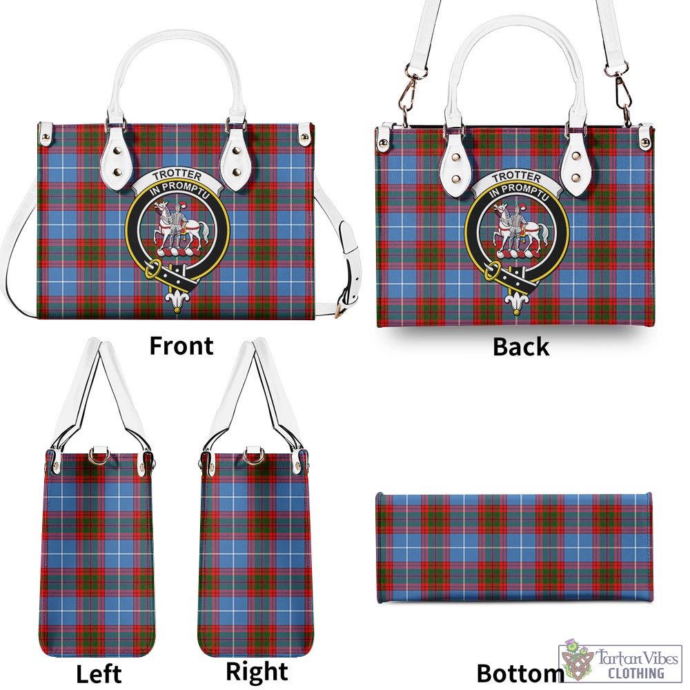 Tartan Vibes Clothing Trotter Tartan Luxury Leather Handbags with Family Crest