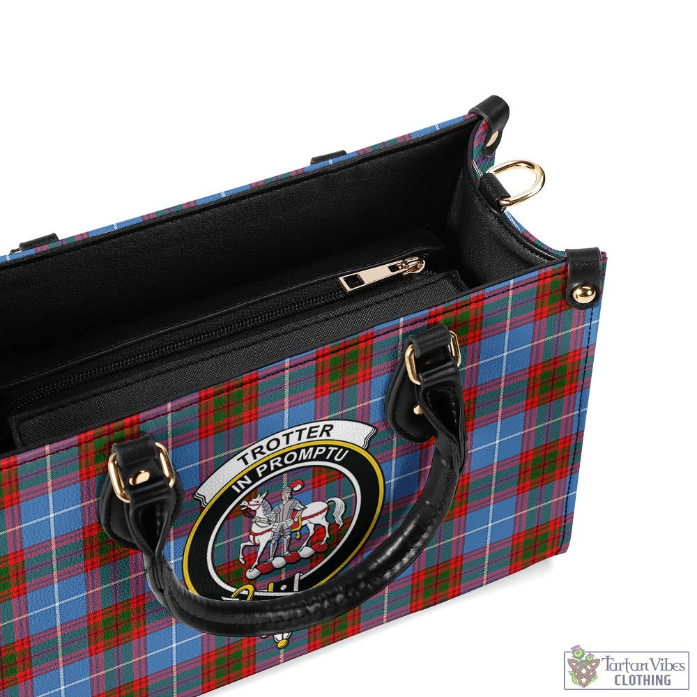 Tartan Vibes Clothing Trotter Tartan Luxury Leather Handbags with Family Crest