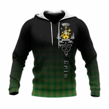 Trumbull Irish Clan Knitted Hoodie with Coat of Arms Erin Go Bragh Celtic Inspired Unisex Knitted Pullover Hoodie - Tartan Vibes Clothing