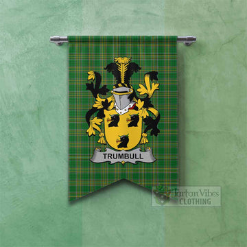 Trumbull Irish Clan Tartan Gonfalon, Tartan Banner with Coat of Arms Fishtail - Tartan Vibes Clothing