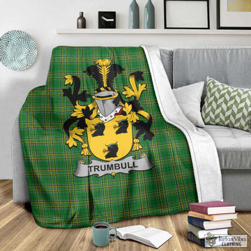 Trumbull Irish Clan Tartan Blanket with Coat of Arms - Tartan Vibes Clothing