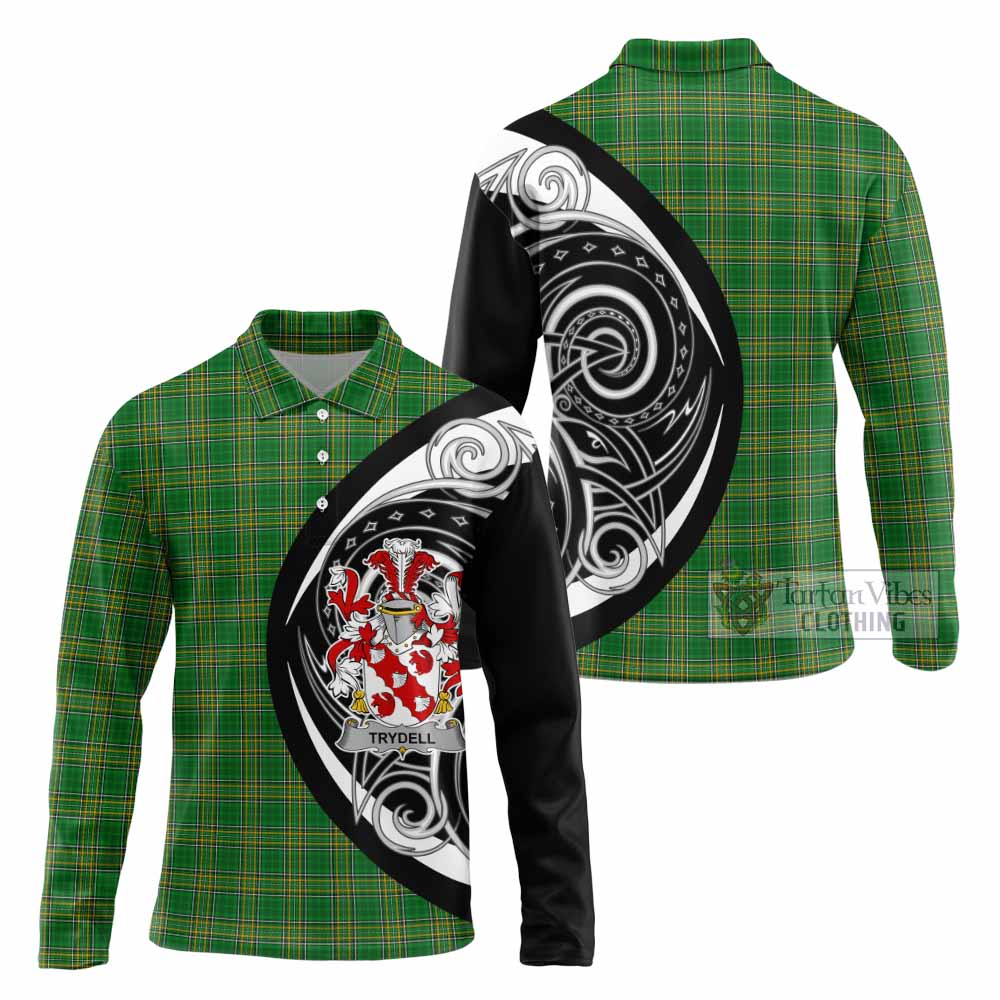 Trydell Irish Clan Long Sleeve Polo Shirt Celtic Circle Style - Tartan Vibes Clothing