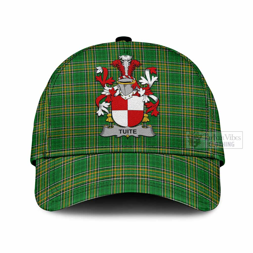 Tartan Vibes Clothing Tuite Irish Clan Tartan Classic Cap with Coat of Arms