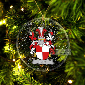 Tuite Irish Clan Christmas Glass Ornament with Coat of Arms