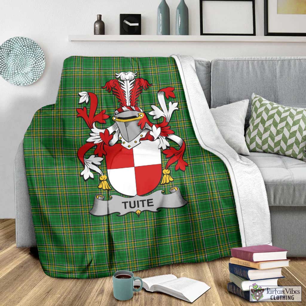 Tuite Irish Clan Tartan Blanket with Coat of Arms - Tartan Vibes Clothing