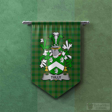 Tully Irish Clan Tartan Gonfalon, Tartan Banner with Coat of Arms Chevron - Tartan Vibes Clothing