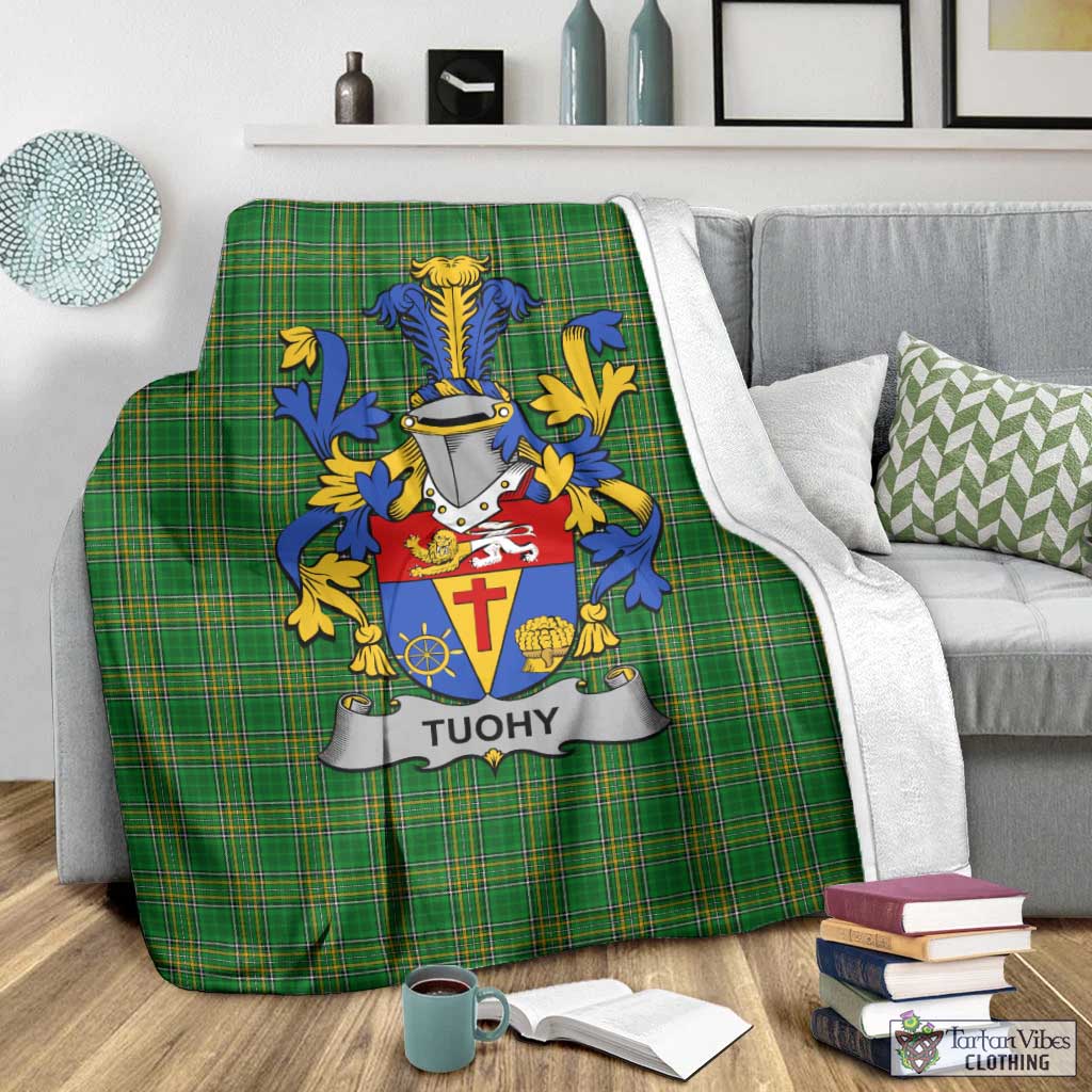 Tuohy Irish Clan Tartan Blanket with Coat of Arms - Tartan Vibes Clothing