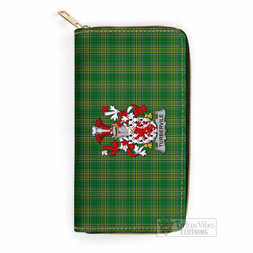 Turbervile Irish Clan Tartan Women's Leather Wallet with Coat of Arms One Size 19.7*10.5*3.5 cm - Tartan Vibes Clothing