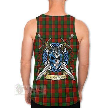 Turnbull Tartan Men's Tank Top with Family Crest Celtic Skull Style