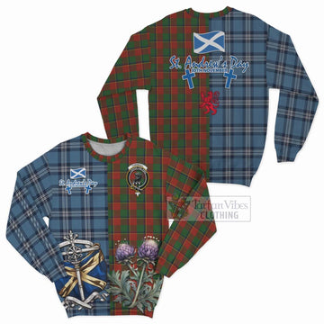 Turnbull Tartan Sweatshirt Happy St. Andrew's Day Half Tartan Style