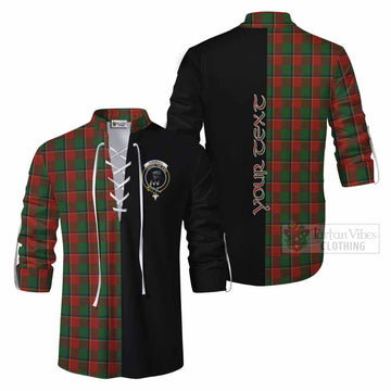 Turnbull Tartan Ghillie Kilt Shirt with Family Crest and Half Of Me Style