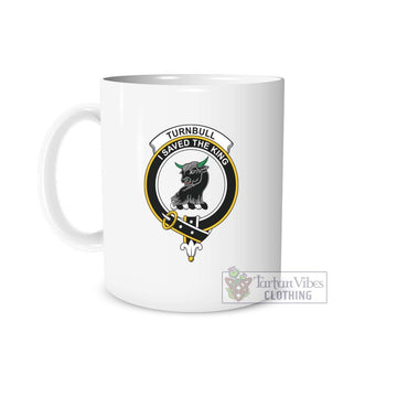 Turnbull Family Crest Ceramic Mug White - 2D-tartanvibesclothing