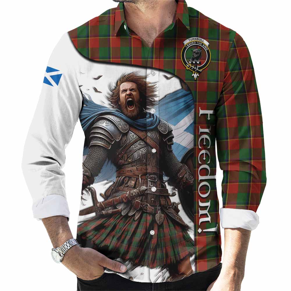 Tartan Vibes Clothing Turnbull Crest Tartan Long Sleeve Button Shirt Inspired by the Freedom of Scottish Warrior