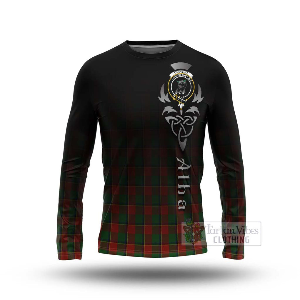 Tartan Vibes Clothing Turnbull Tartan Long Sleeve T-Shirt Featuring Alba Gu Brath Family Crest Celtic Inspired