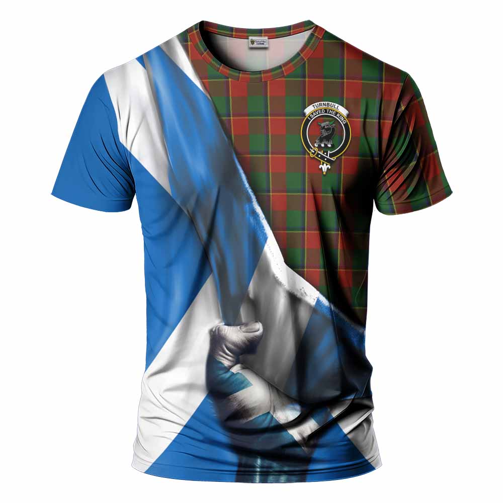 Tartan Vibes Clothing Turnbull Tartan T-Shirt with Family Crest Scotland Patriotic Style