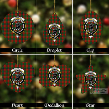 Turnbull Tartan Christmas Aluminium Ornament with Family Crest